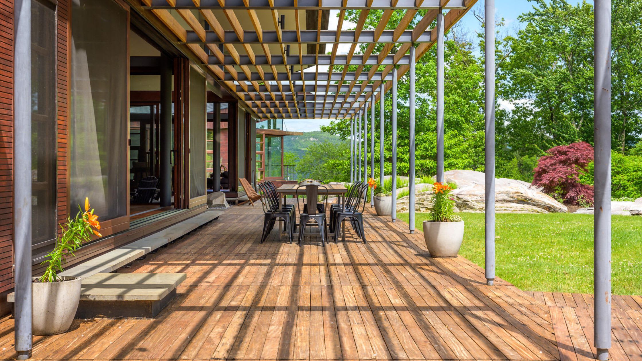 back patio - 250 Long Pond Road - stone house properties
