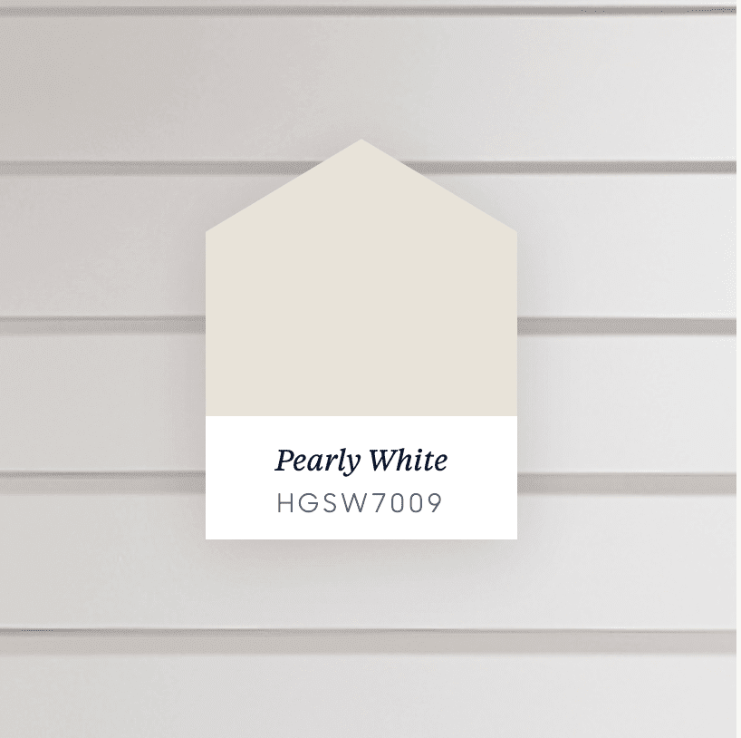 Pearly White paint color sample, code HGSW7009.