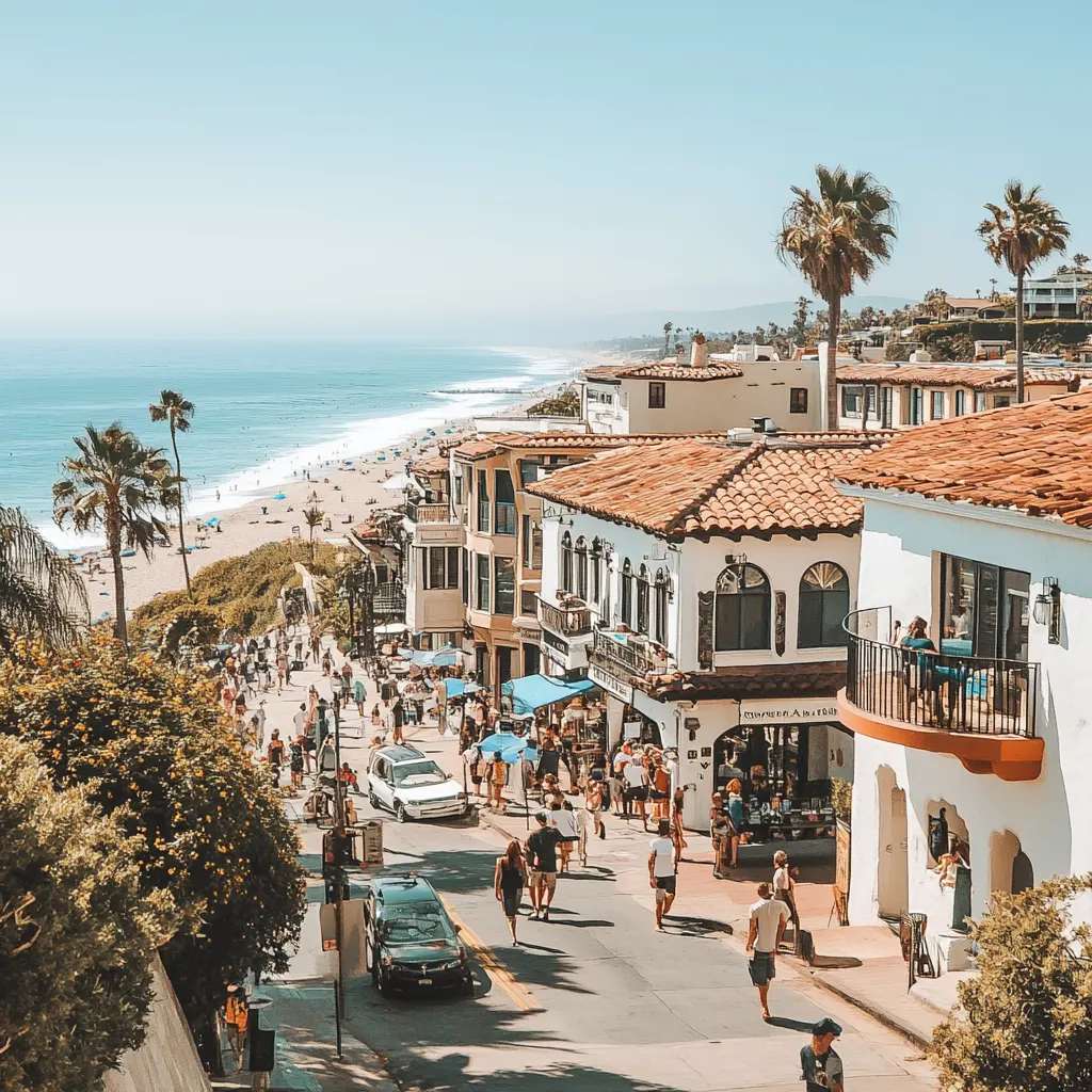 Historic North Beach in San Clemente with beach promenade