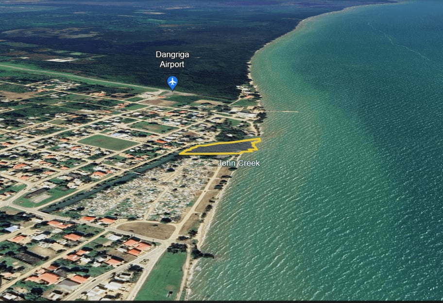 Charming 1.6 acre Caribbean Beachfront peninsular in Dangriga Town, Belize