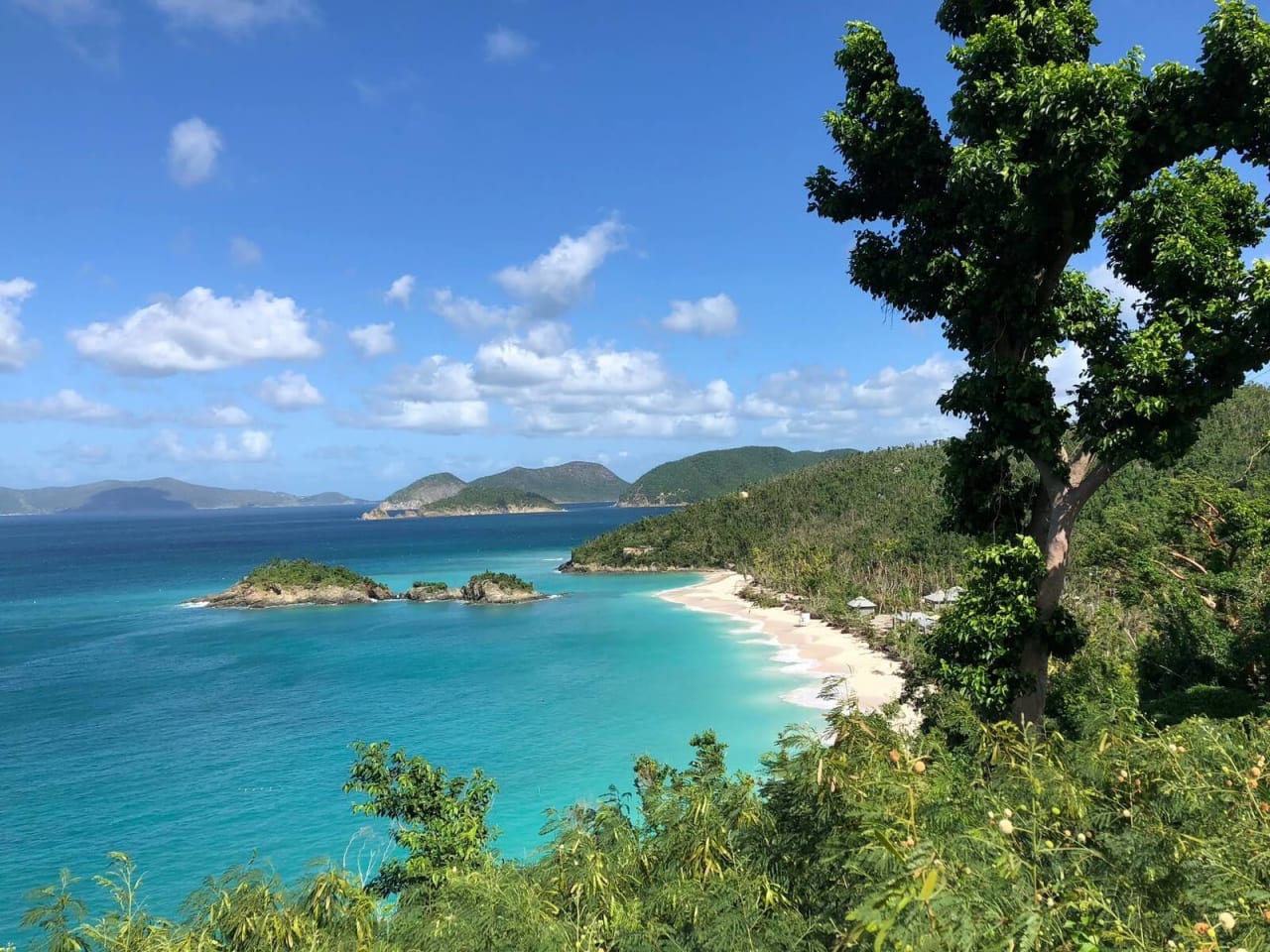 A panoramic view of Trunk Bay in the Virgin Islands National Park