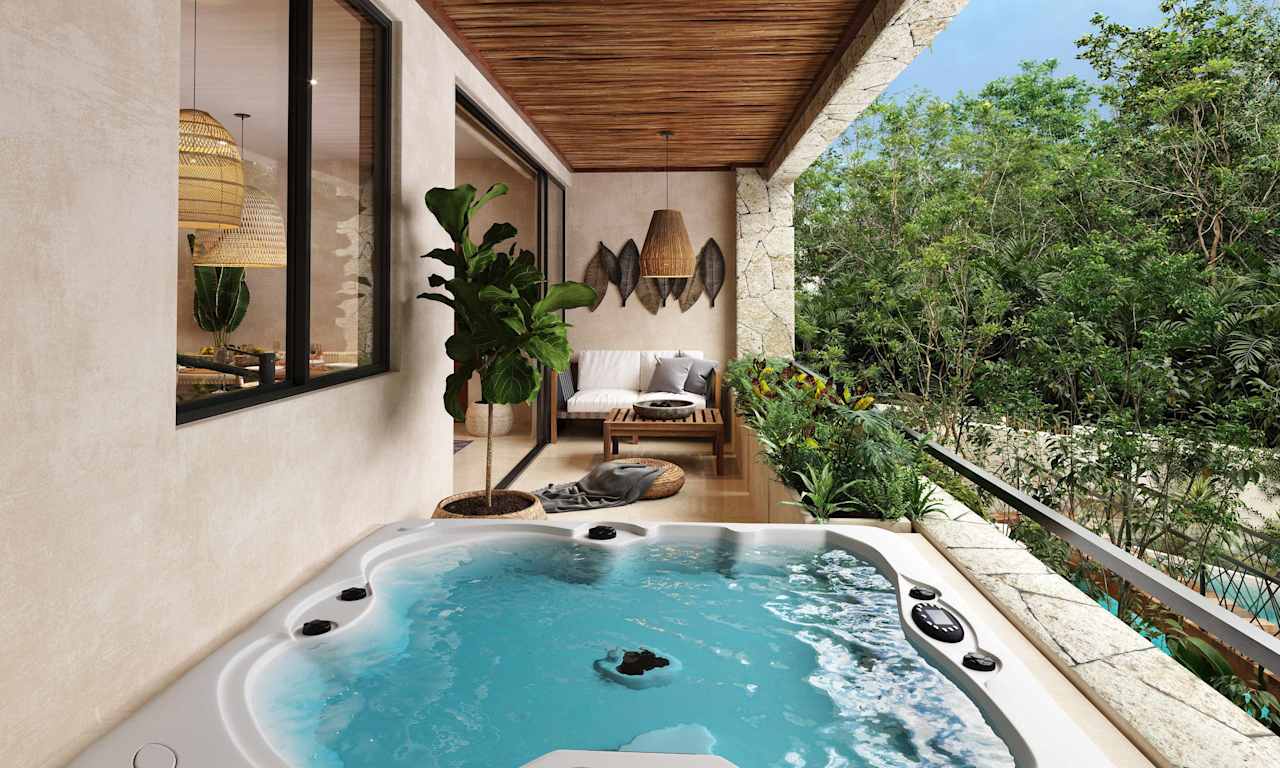  Beautiful 3 Bedroom apartment for Sale in the heart of Tulum /  jacuzzi terrace