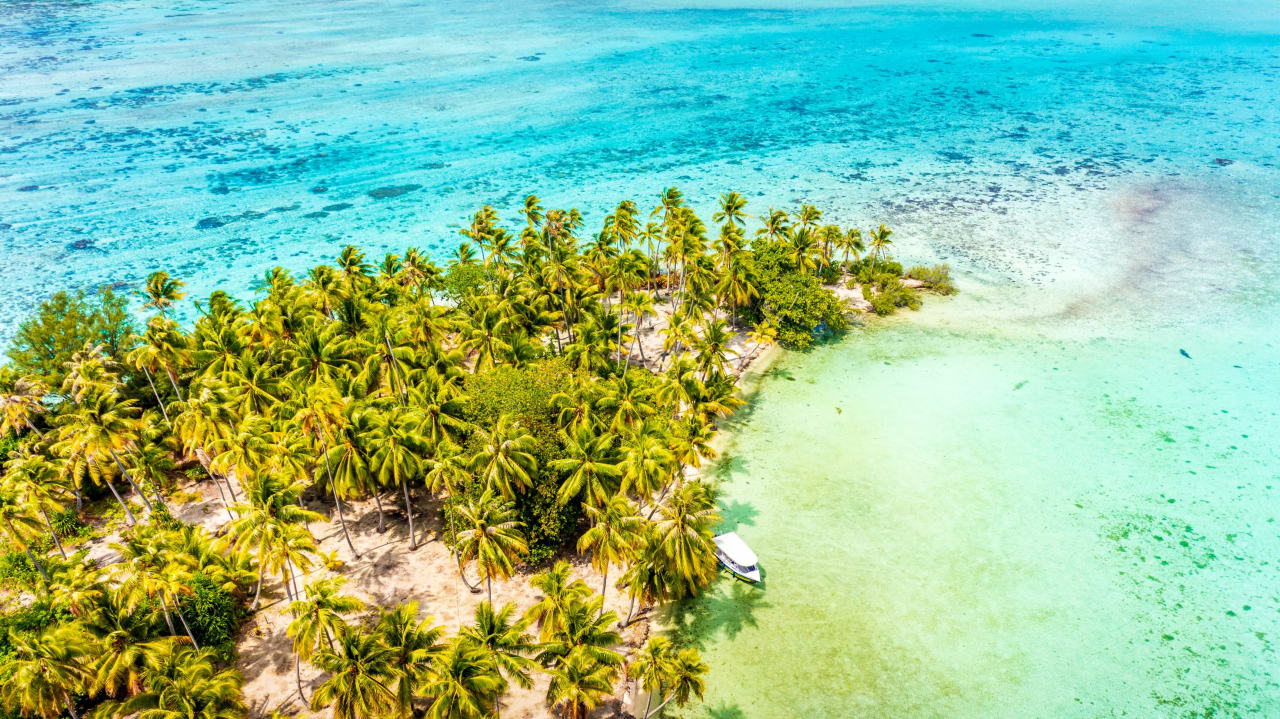 Bora Bora Adjacent French Polynesian Island in the South Pacific 