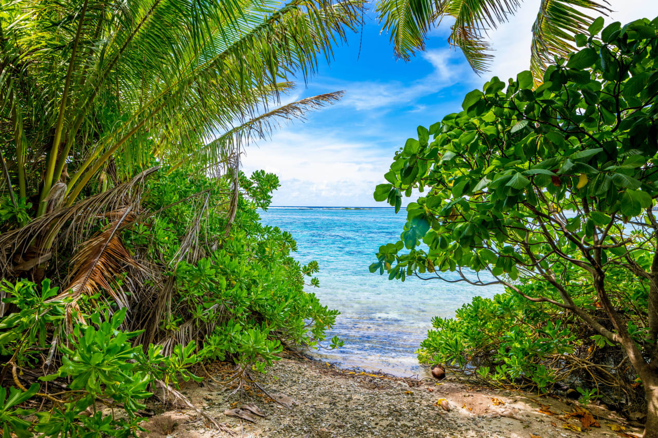 Bora Bora Adjacent French Polynesian Island in the South Pacific 