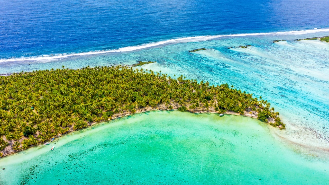 Bora Bora Adjacent French Polynesian Island in the South Pacific 