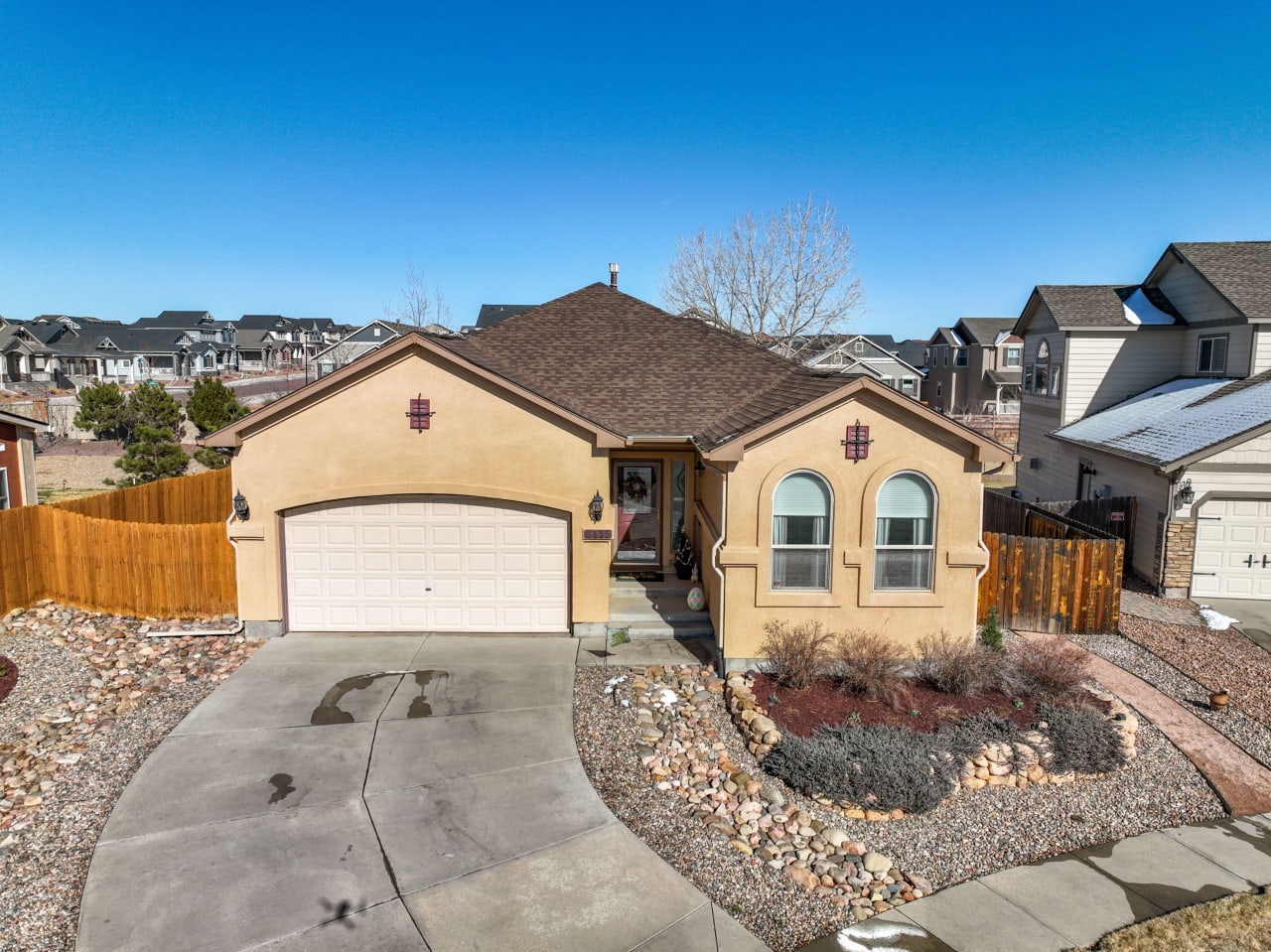 Stunning contemporary ranch style home in indigo ranch at stetson hills