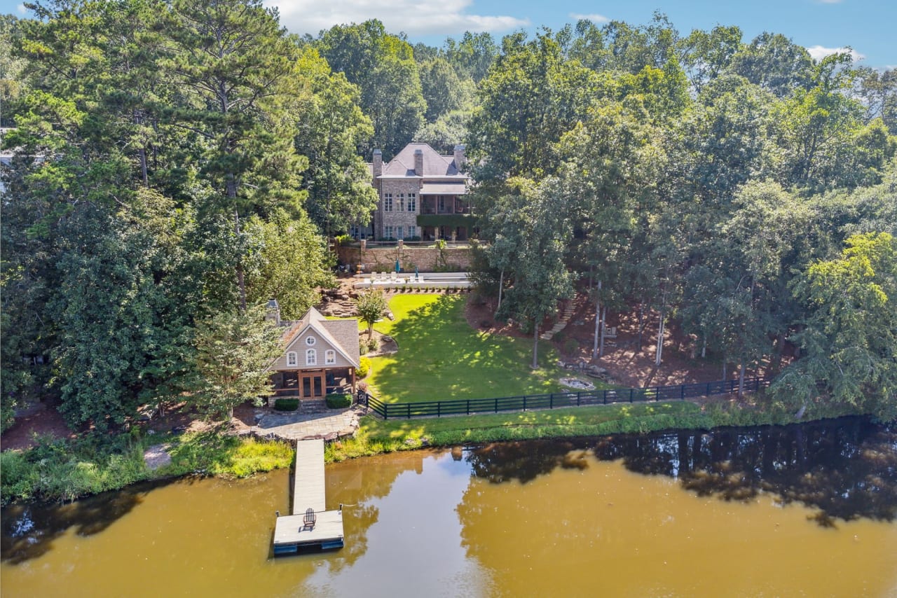 Quiet Listing: Elegant Lakefront Estate on 3 Acres in Alpharetta Georgia - Serene Views & Modern Luxuries Await