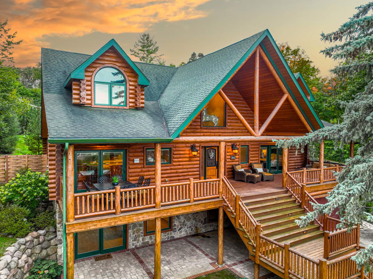 Log Home with Transferable Boat Slip Bob ster Lake Geneva Real