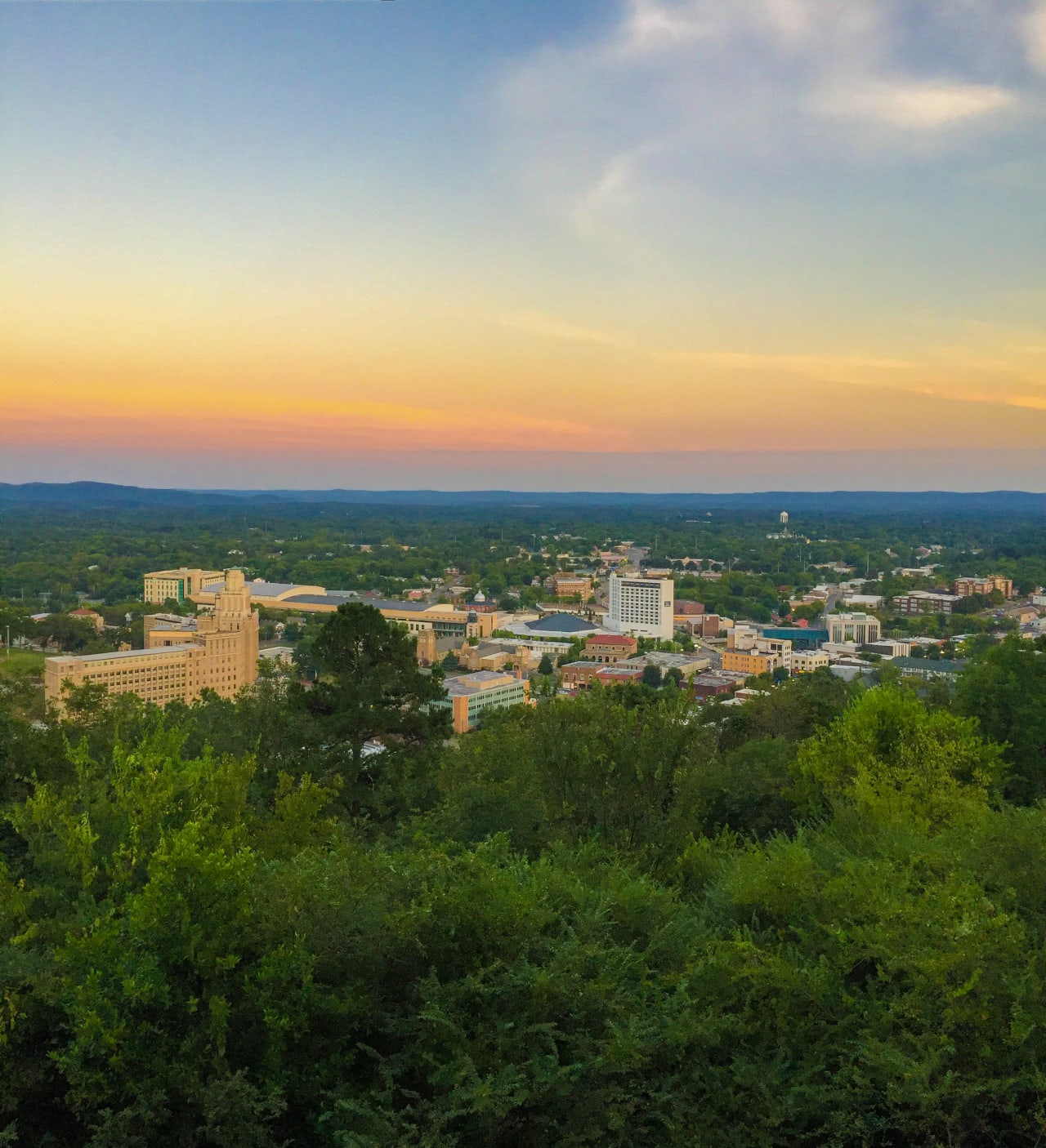 Skyline View of downtown Hot Springs AR from West Mountain