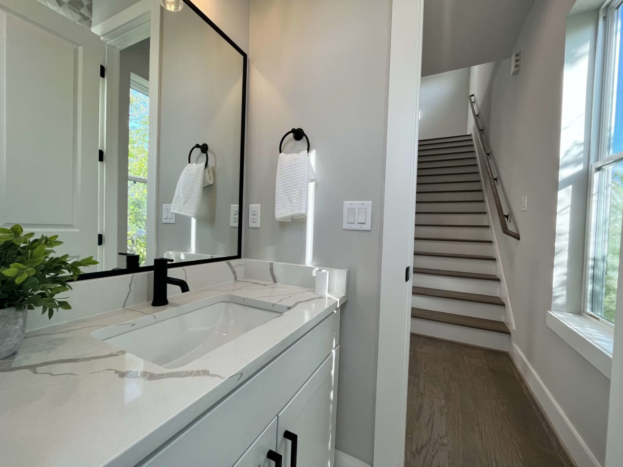 bathroom in a new model home 