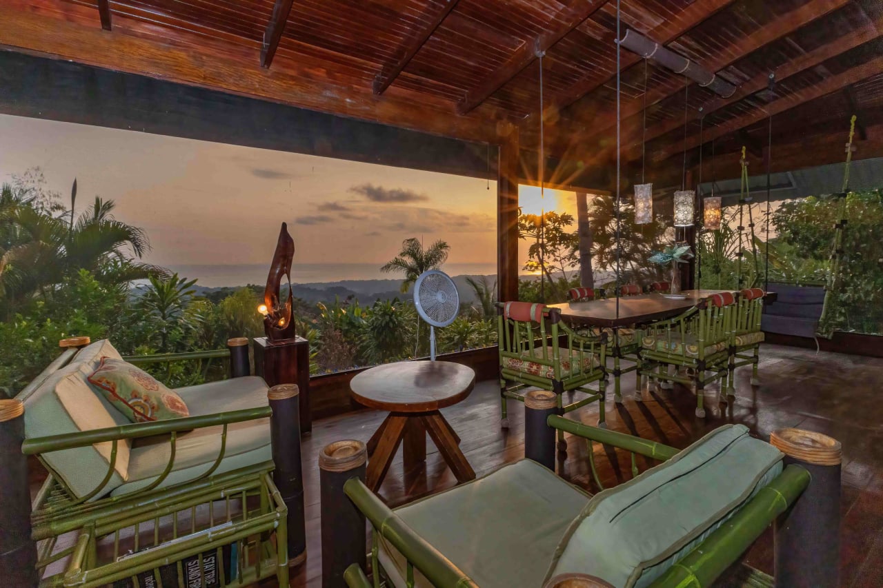 Ocean and Sunset View Home and Guest House near Dominical – 6.3 Acres