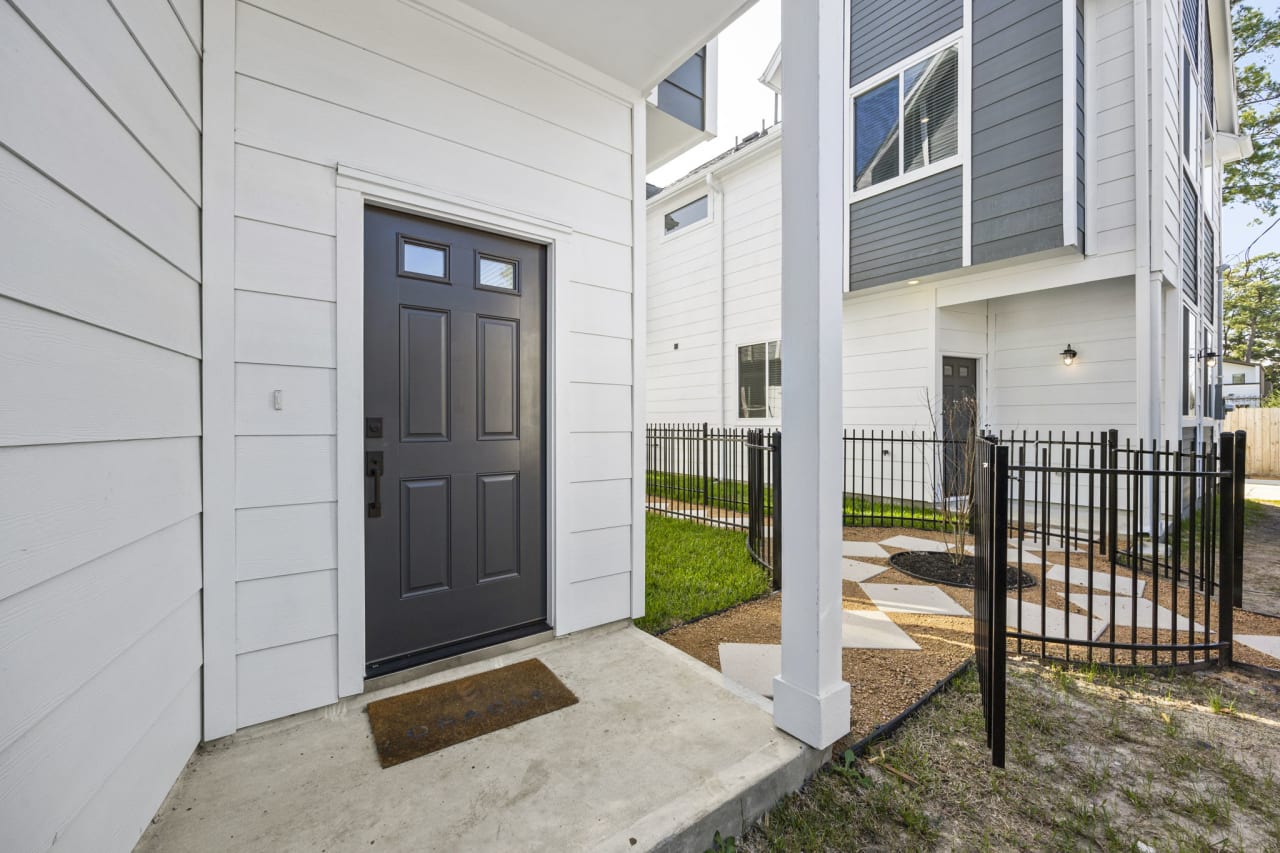 front door and stoop of a new home 