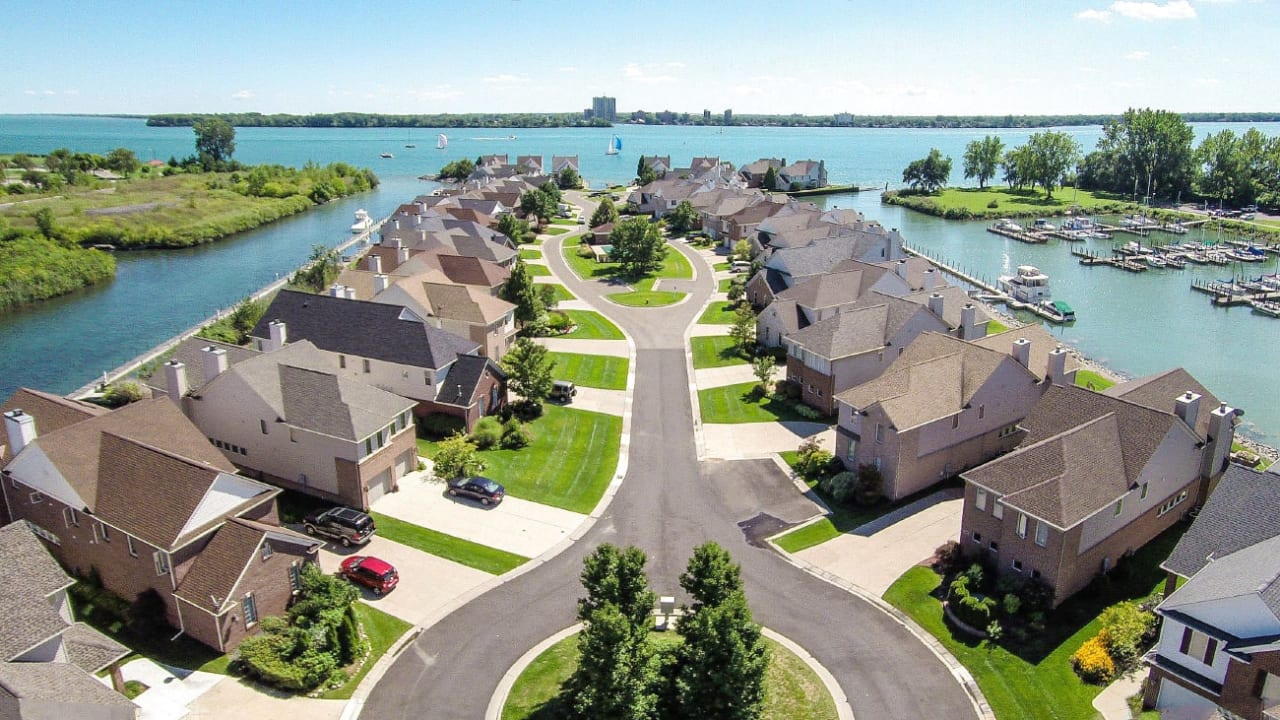 Shorepointe Village Detroit River Waterfront Gated Community
