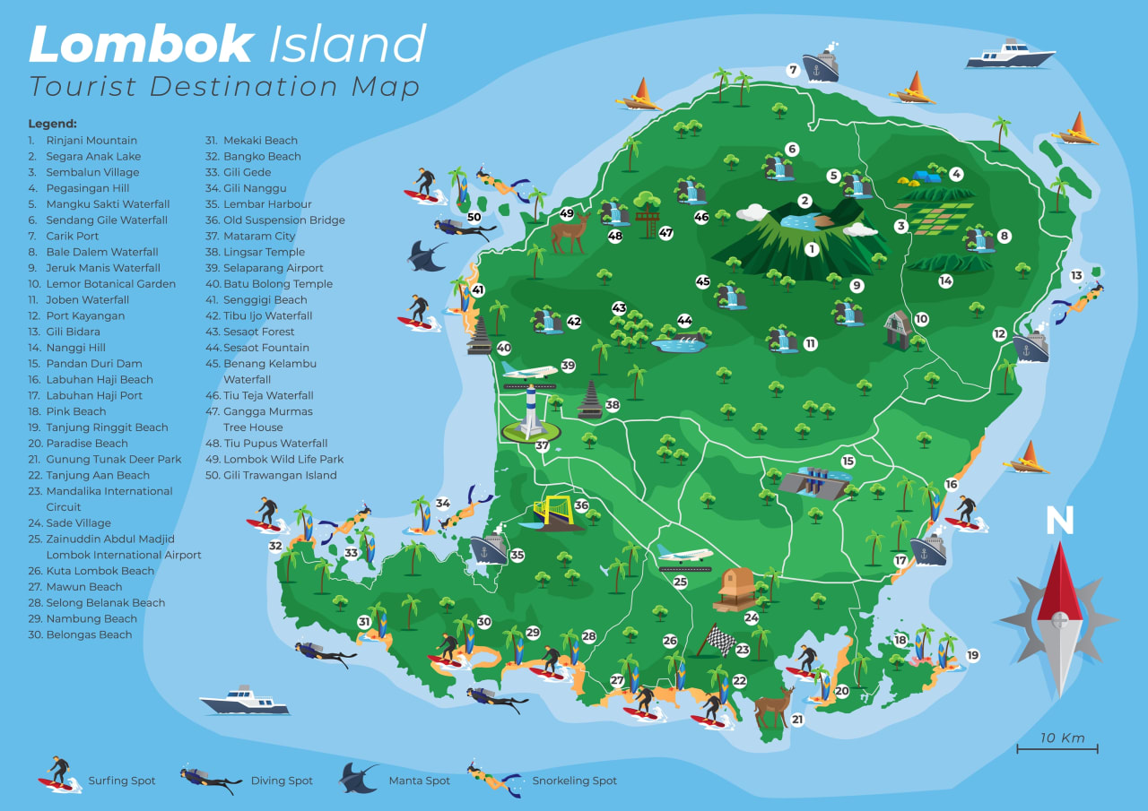 Lombok Island Map