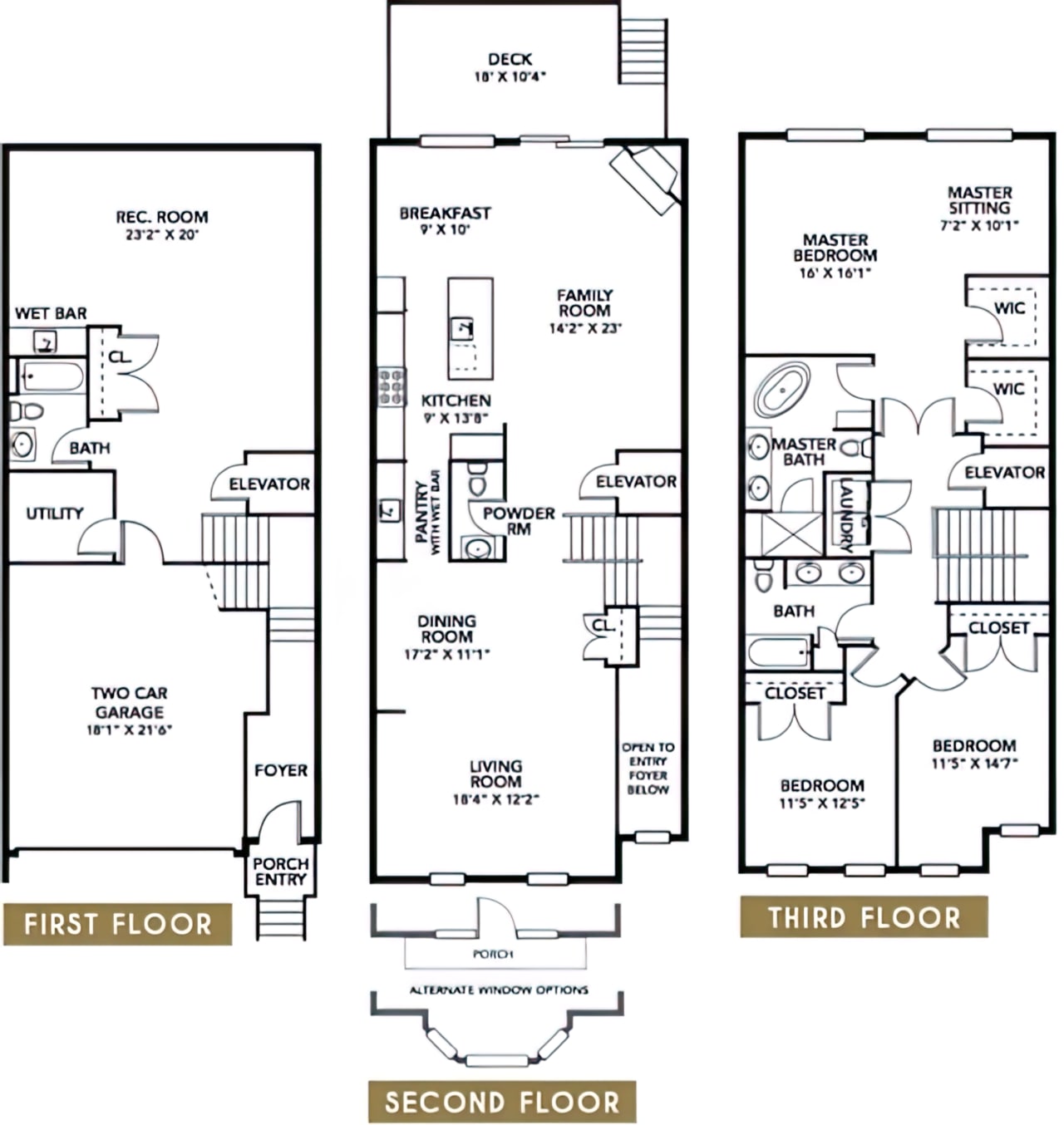 Floor Plans The Alexa New Luxury Townhomes Montvale, New Jersey