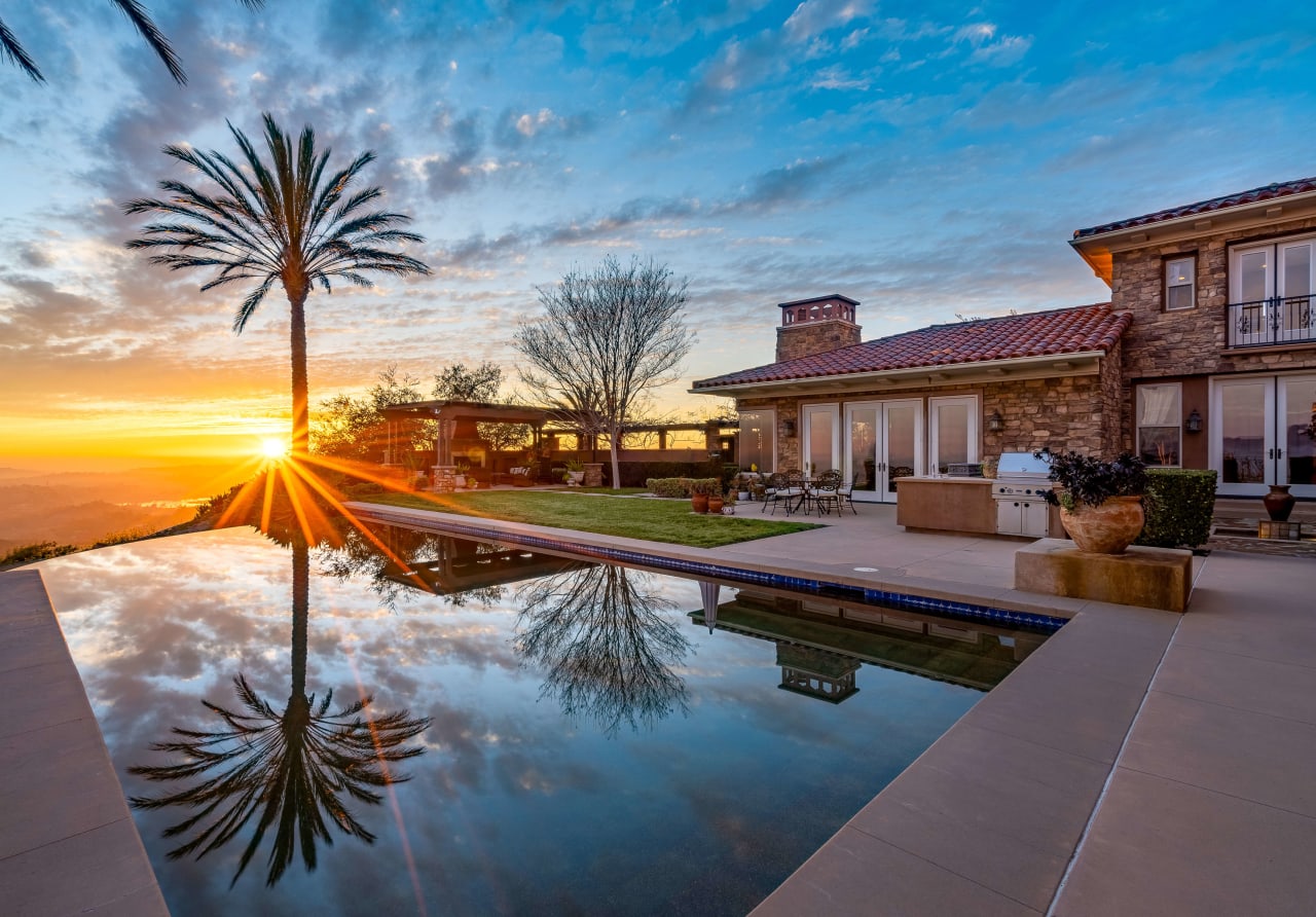 rancho santa fe real estate evening view