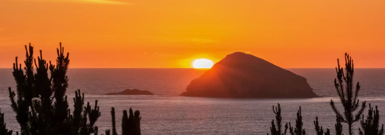 Deck view of Oceanside Oregon sunset