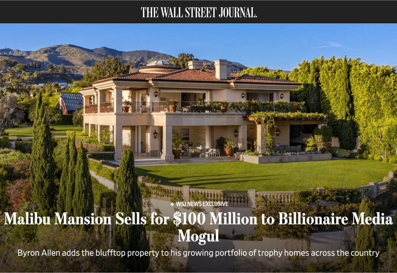 Malibu Mansion Sells for $100 Million to Billionaire Media Mogul