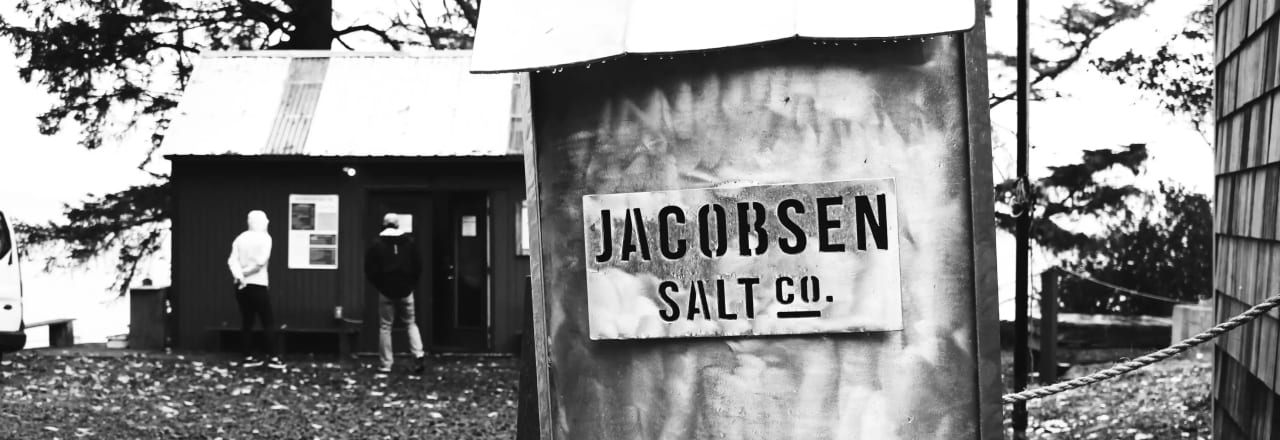 Jacobsen Salt buildings on the bay in Netarts Oregon