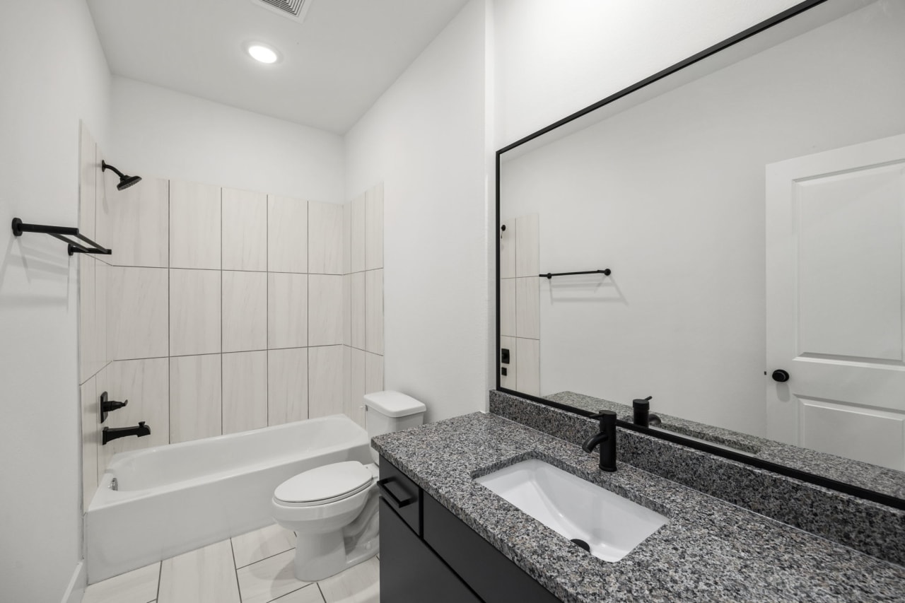 model bathroom in a townhome 