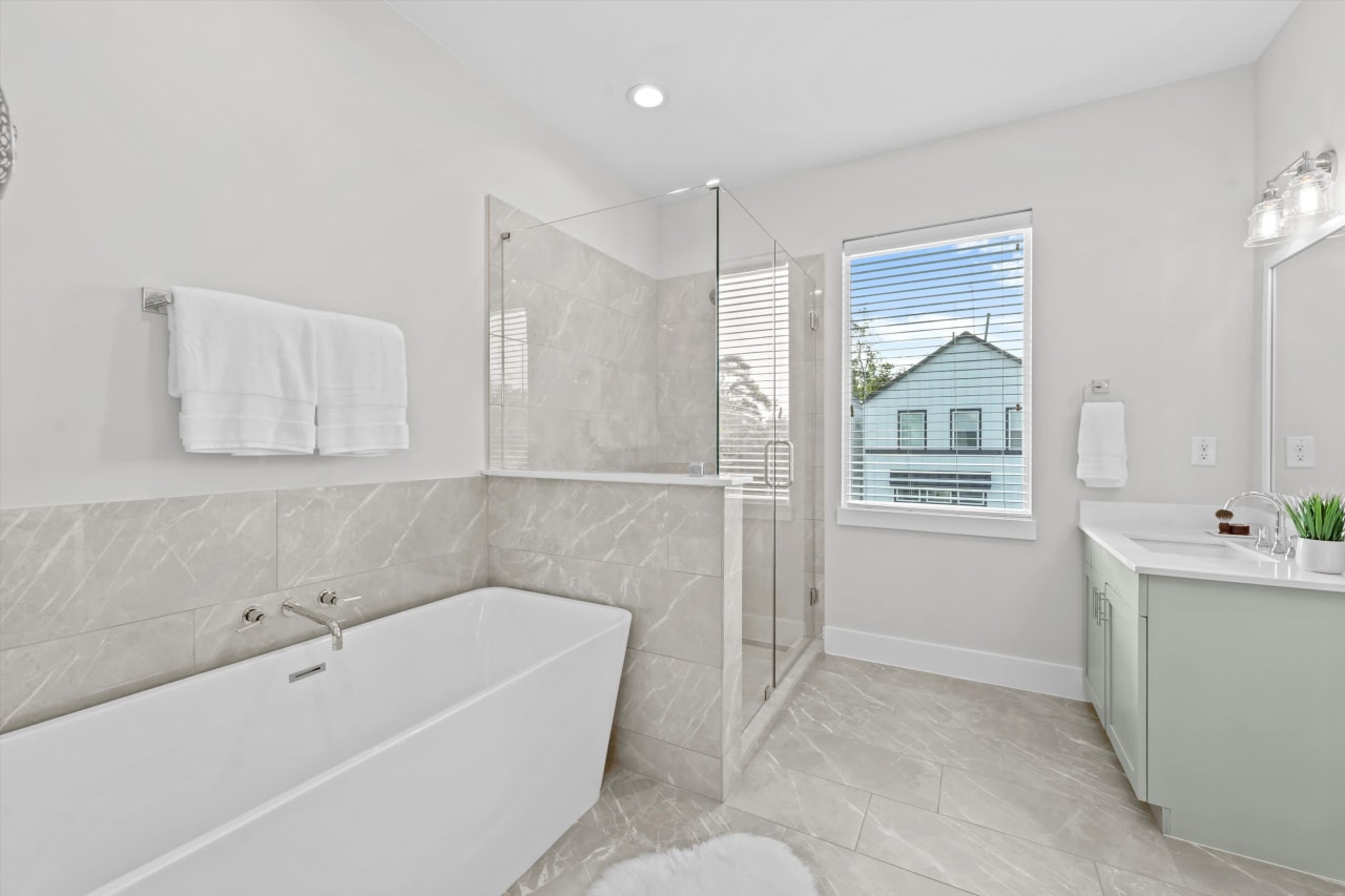 master bathroom in Donovan Heights home 