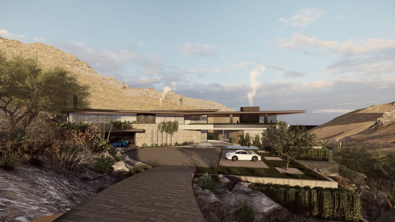 Modern masterpiece with hillside luxury home