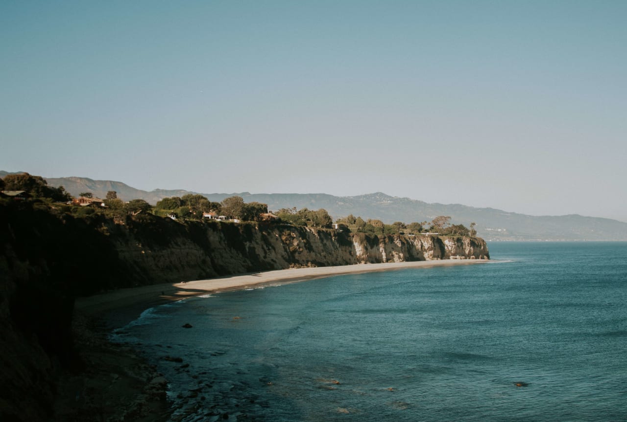 A panoramic view of Malibu Beach, California.