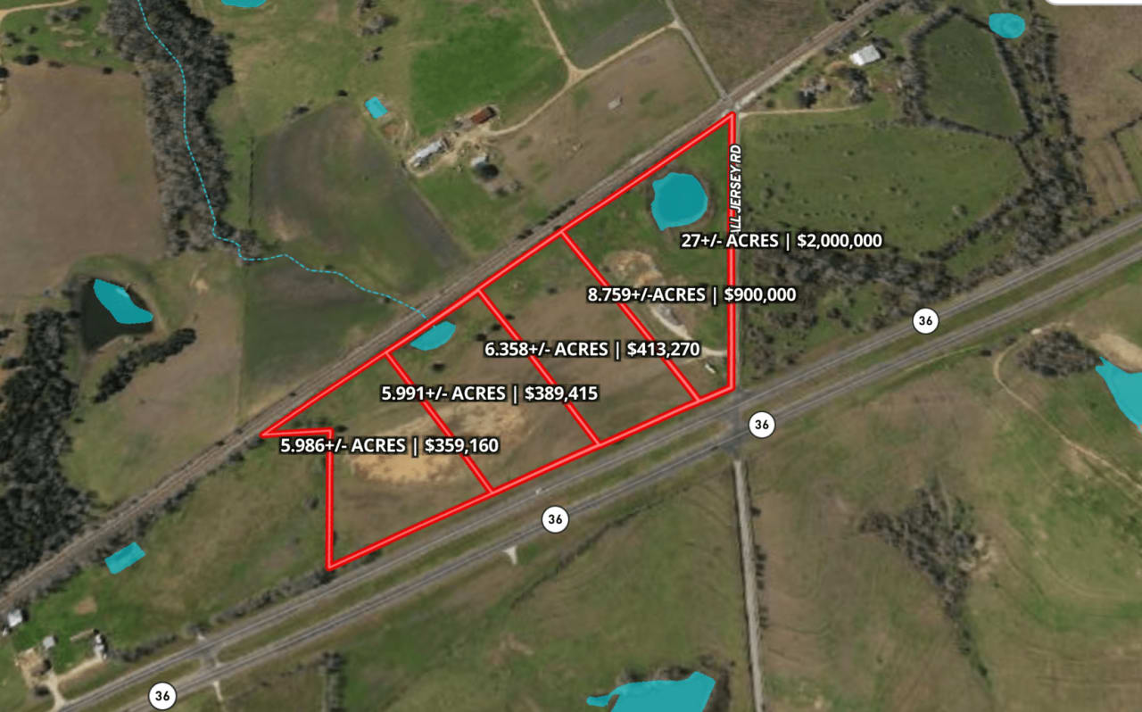 5.991-Acre Land with Scenic Pond on Highway 36 South, Brenham, TX - Tract 3