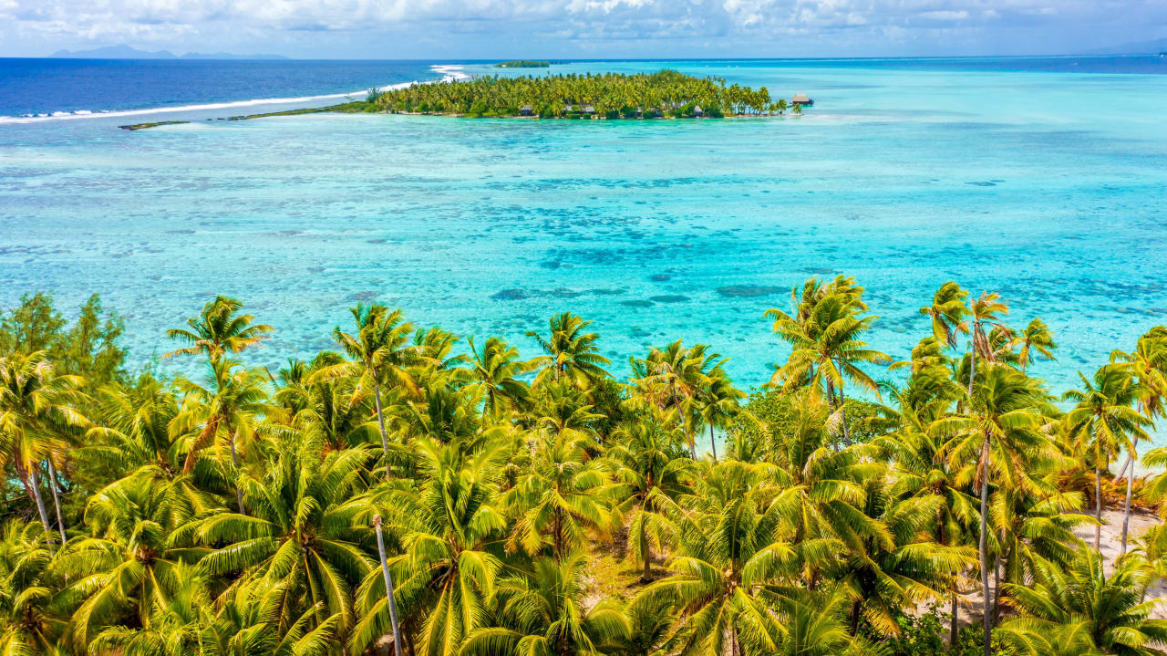 Bora Bora Adjacent French Polynesian Island in the South Pacific 