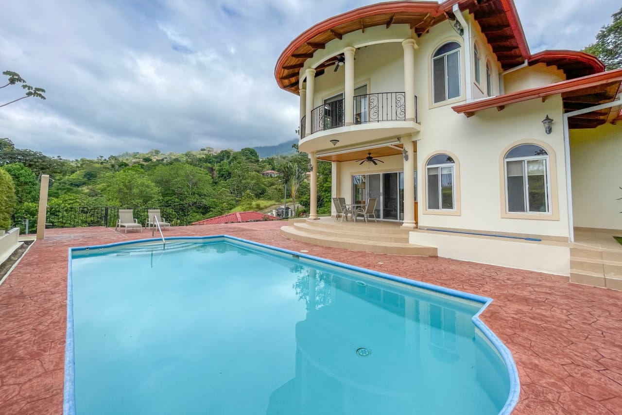 Classic Spanish Colonial Style 3-Bedroom Home Jungle View Home With Solid Construction In A Desirable Gated Community In Ojochal Costa Rica