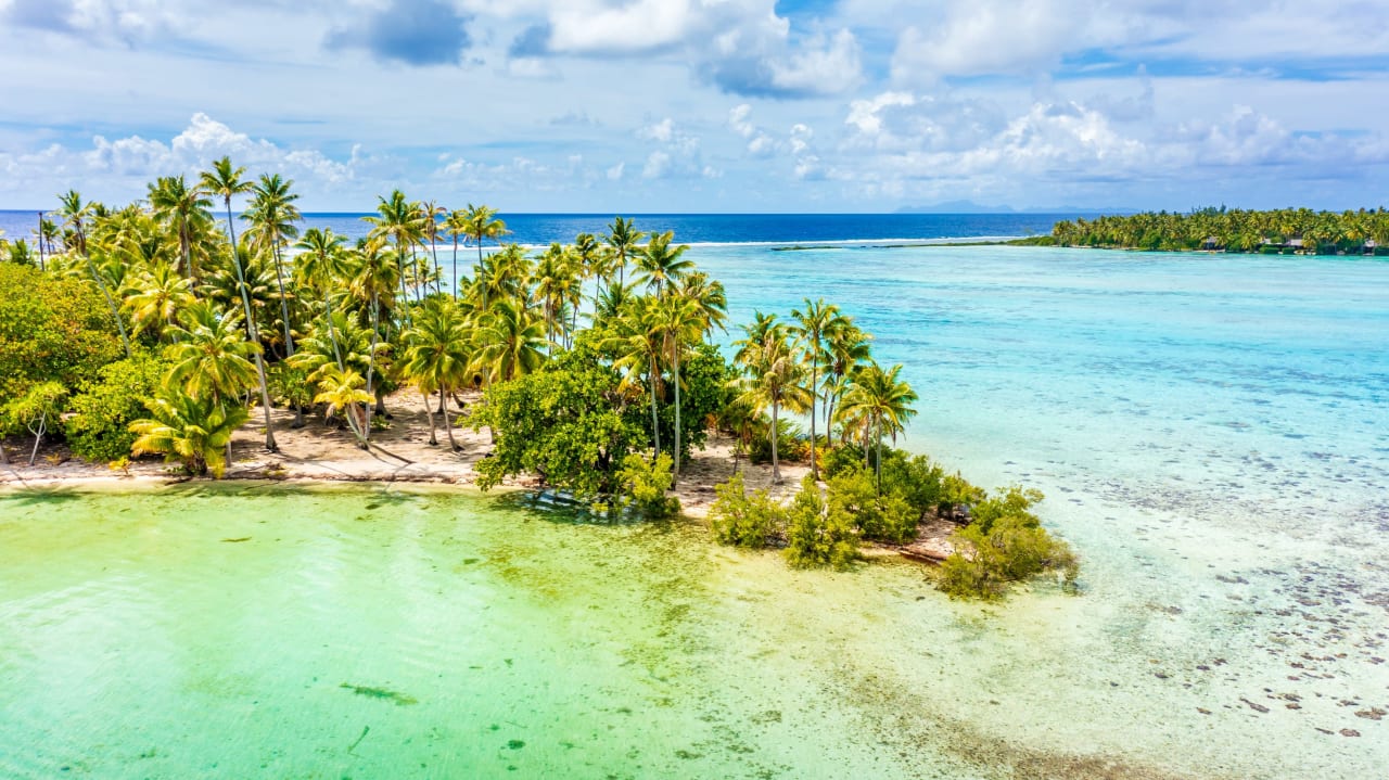 Bora Bora Adjacent French Polynesian Island in the South Pacific 