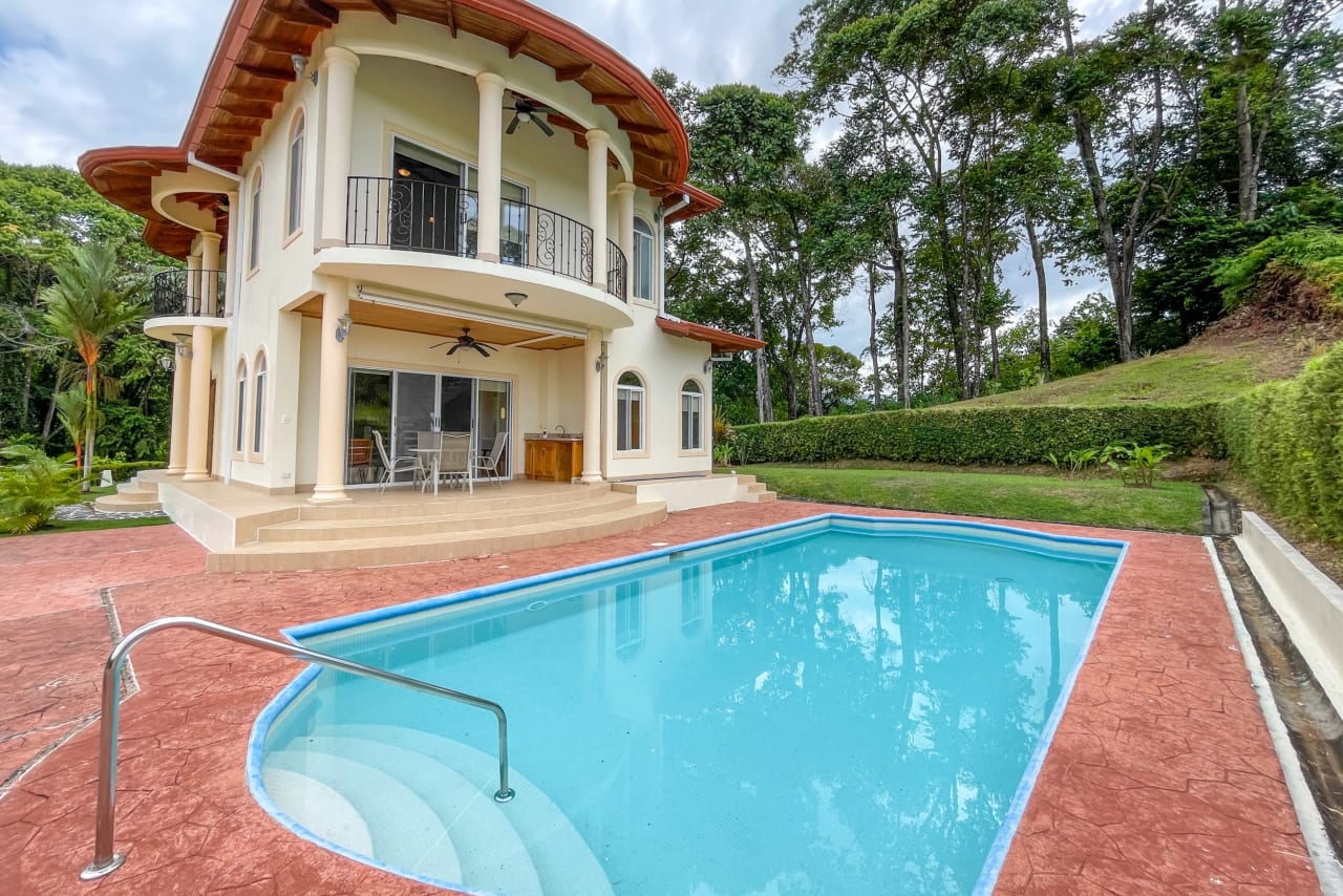 Classic Spanish Colonial Style 3-Bedroom Home Jungle View Home With Solid Construction In A Desirable Gated Community In Ojochal Costa Rica