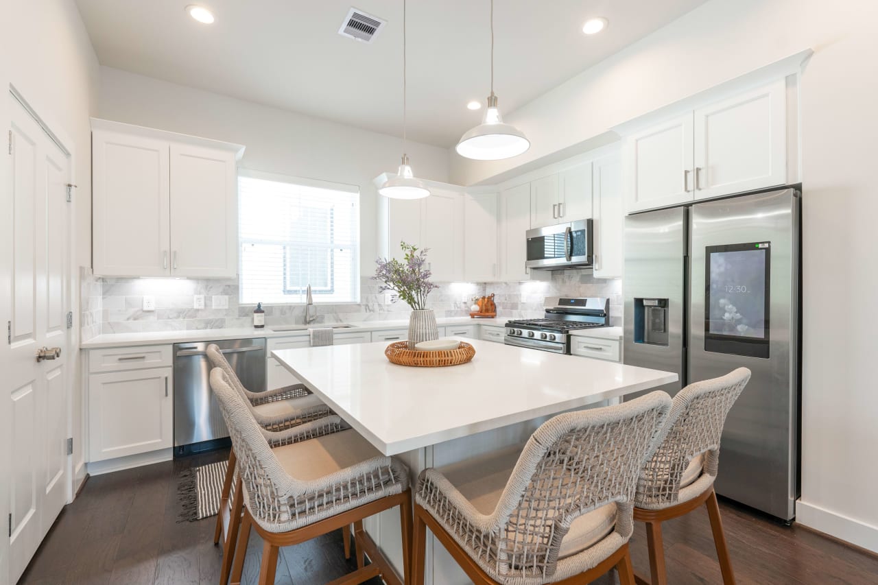 furnished kitchen with a table