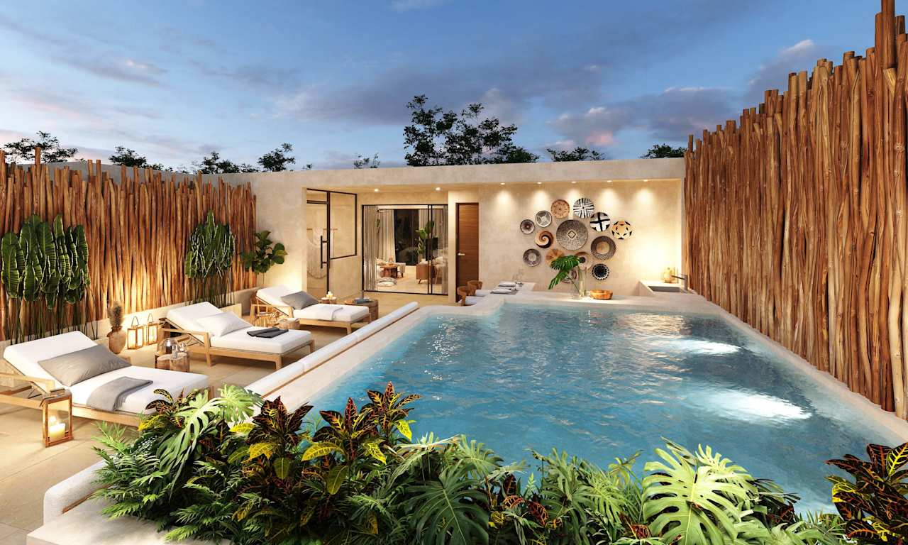  Beautiful 3 Bedroom apartment for Sale in the heart of Tulum / Pool