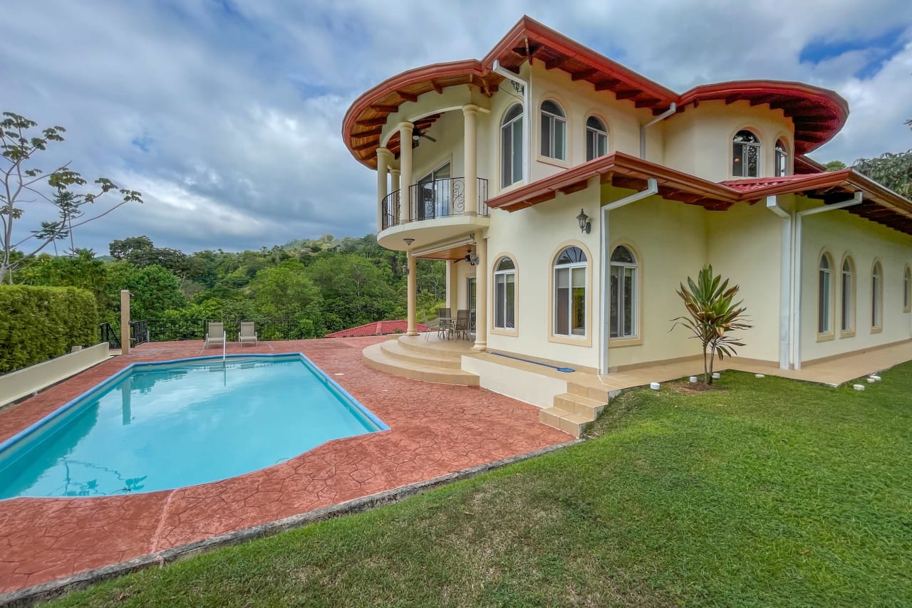 Classic Spanish Colonial Style 3-Bedroom Home Jungle View Home With Solid Construction In A Desirable Gated Community In Ojochal Costa Rica