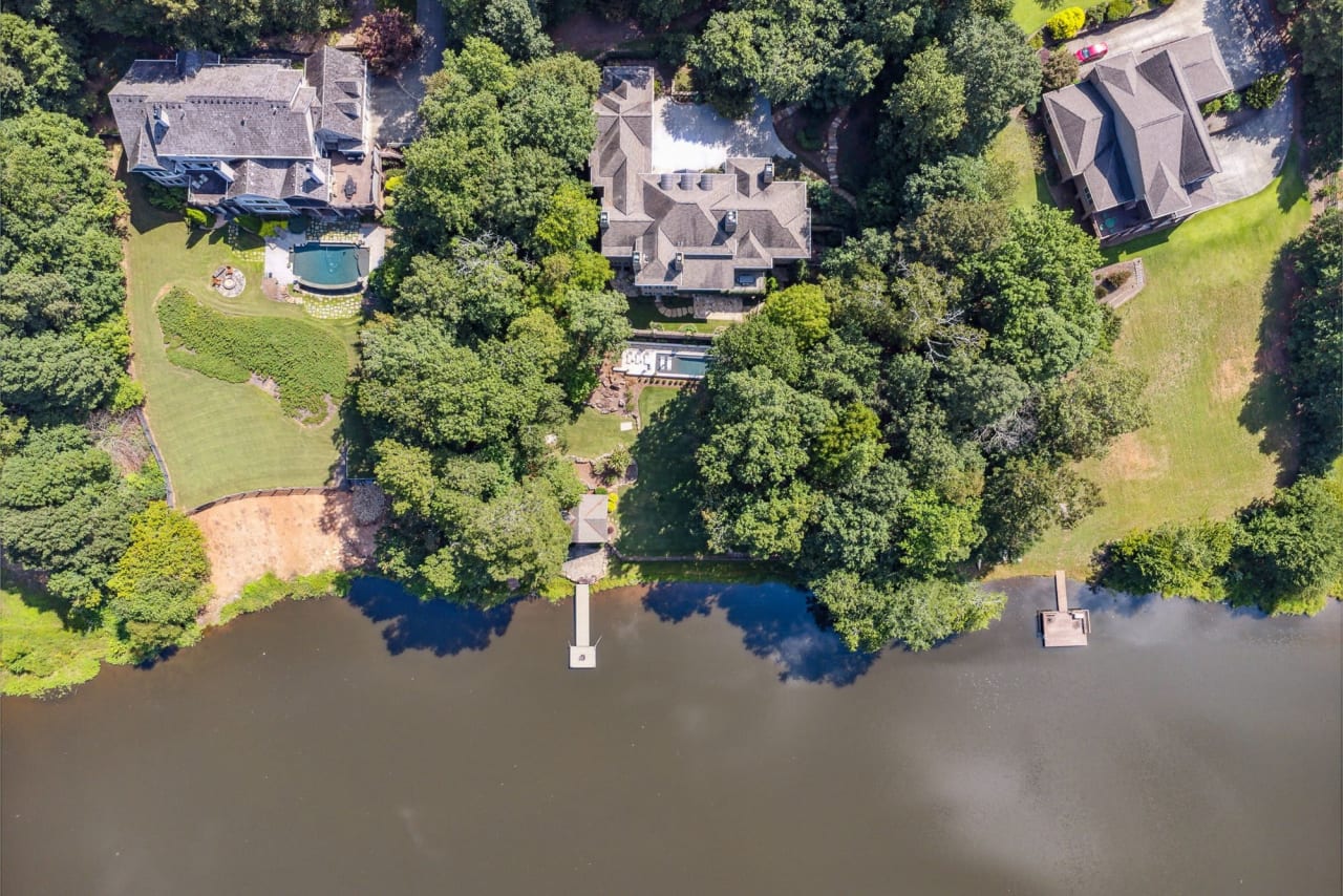 Quiet Listing: Elegant Lakefront Estate on 3 Acres in Alpharetta Georgia - Serene Views & Modern Luxuries Await