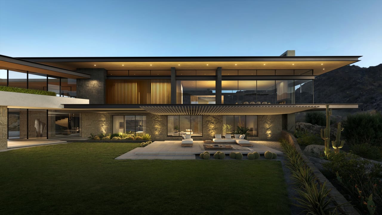 Ultra modern luxury home on hillside exclusive community