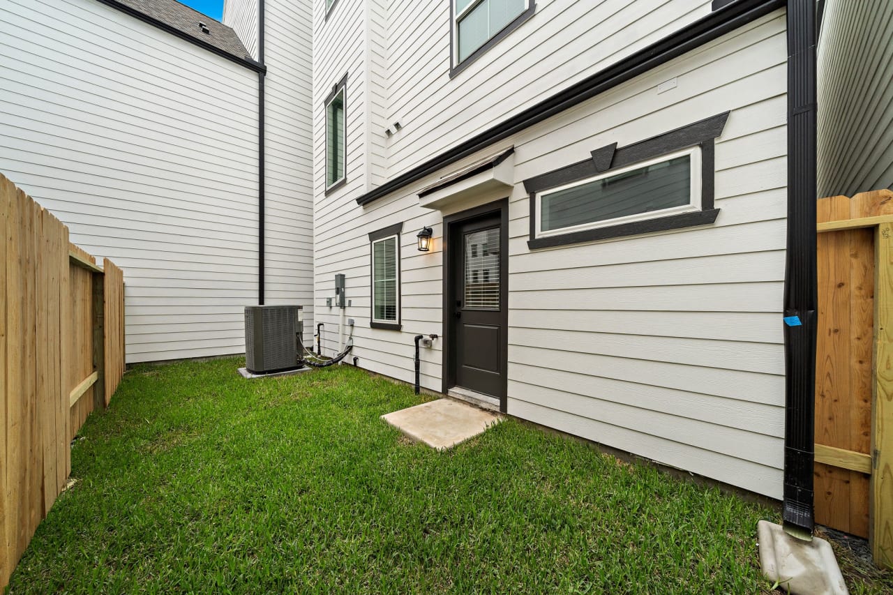 backyard in a model home at Commons at Ella Forest