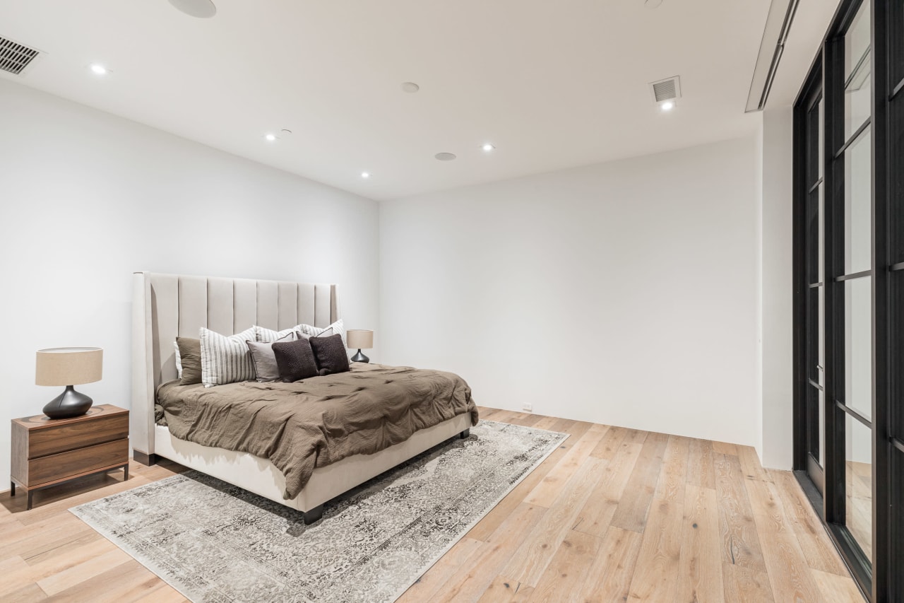 Guest bedroom in luxury modern home in Old Town Scottsdale