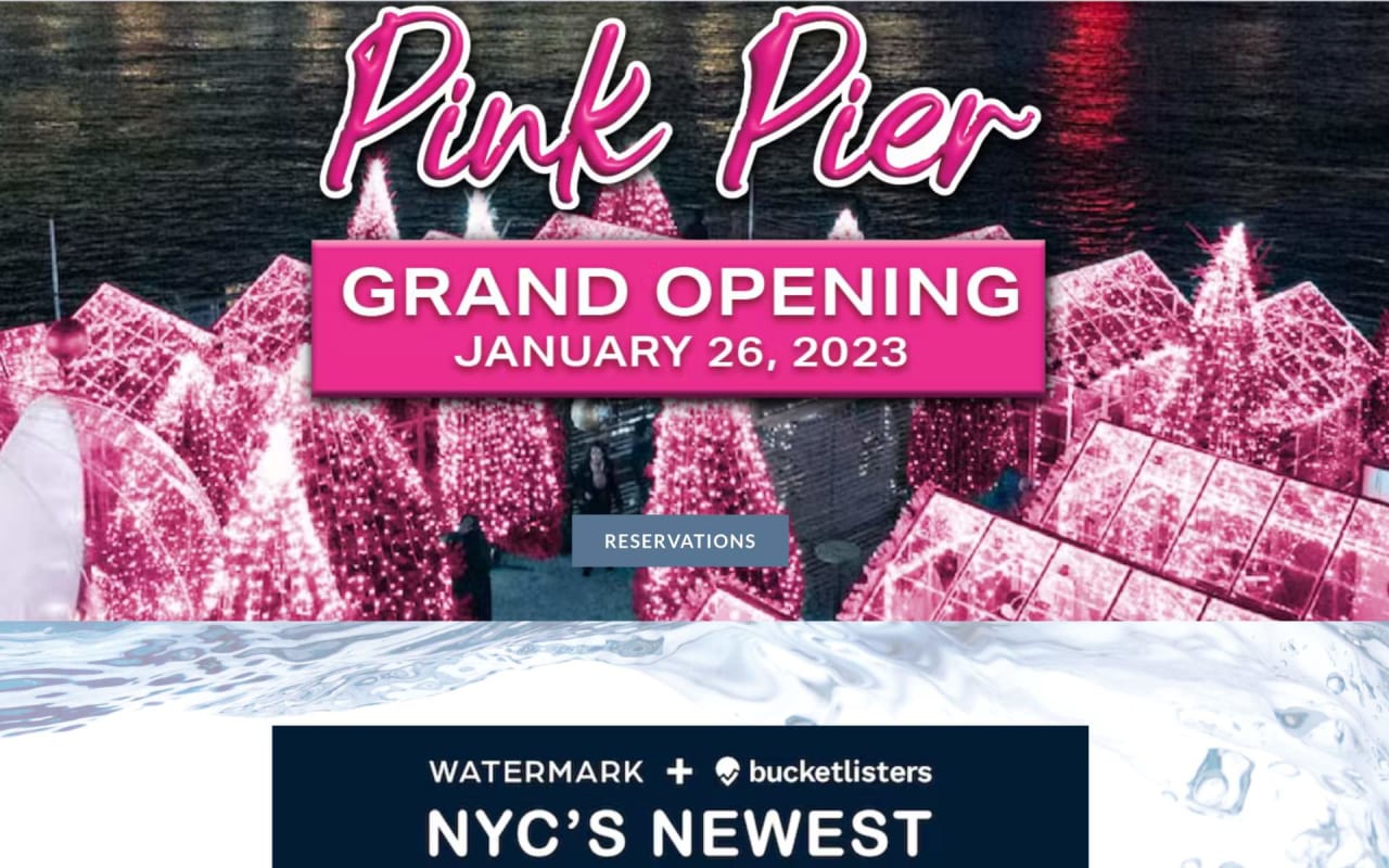 New York City's newest and pinkest attraction, “Pink Pier'” at Watermark