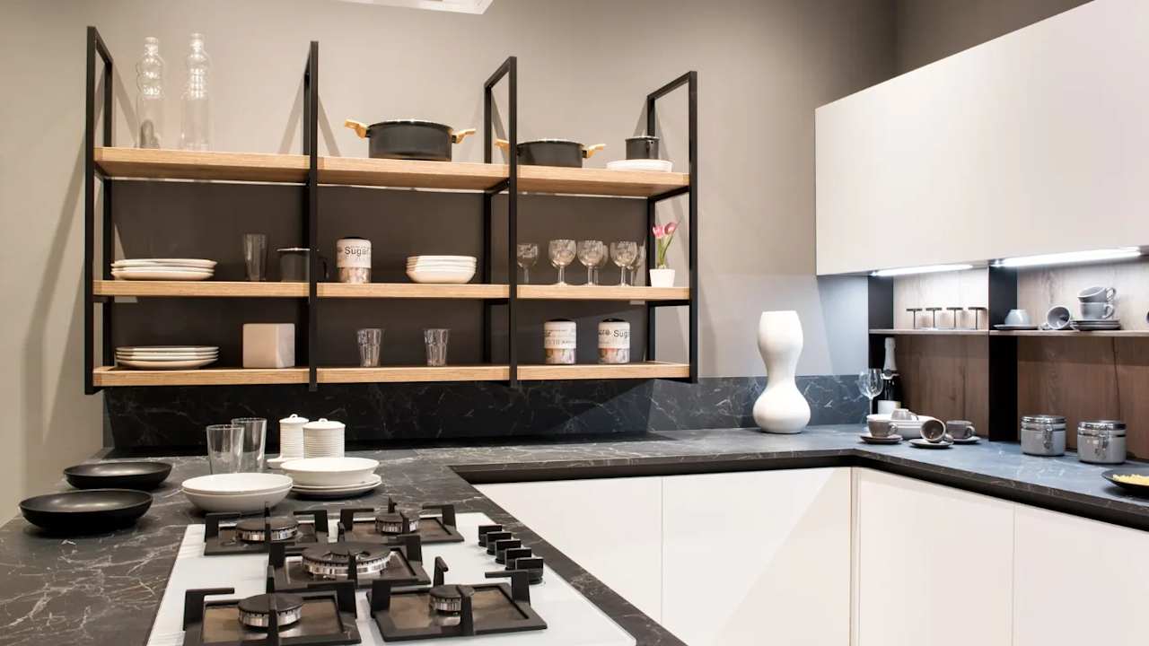 Kitchen with Floating Shelves in Melbourne Beach