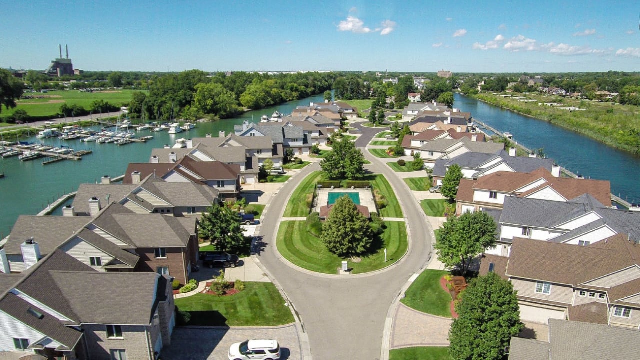 Shorepointe Village Detroit River Waterfront Gated Community