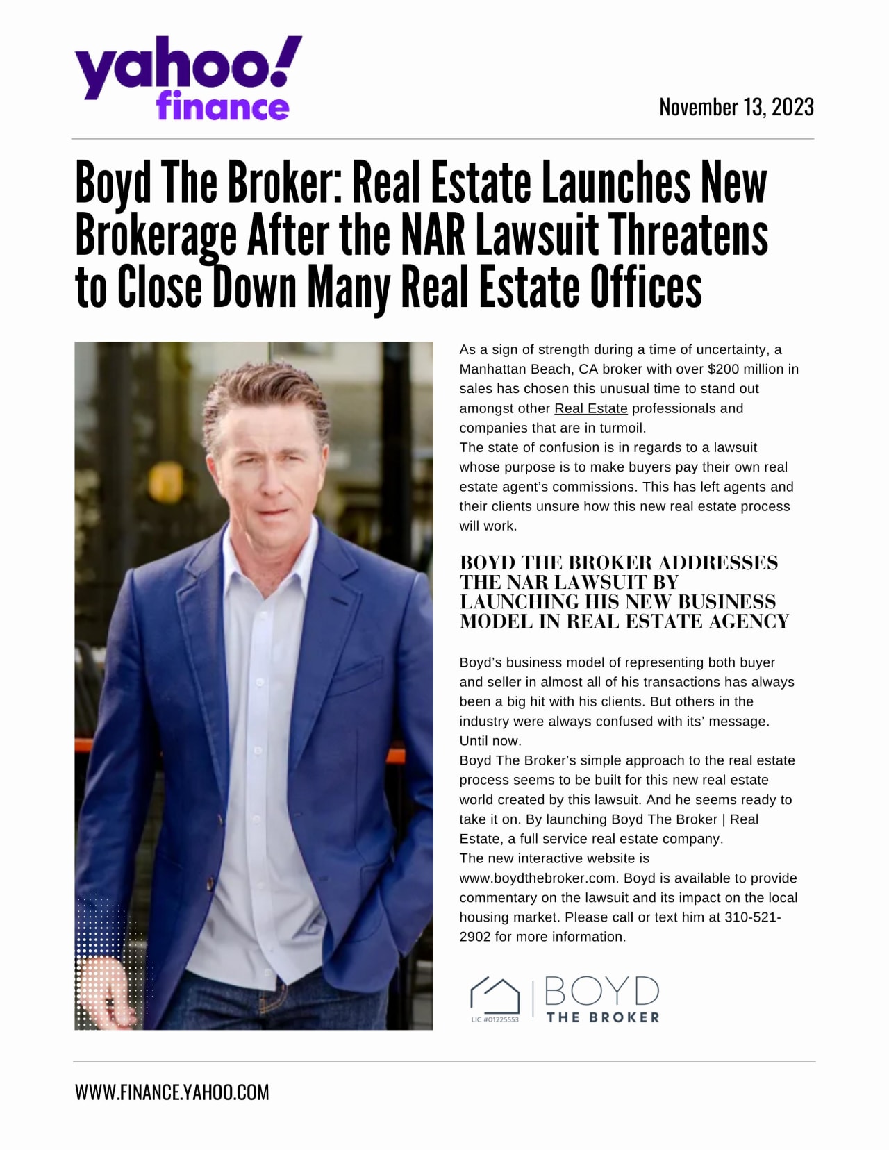 Boyd The Broker Real Estate Launches New Brokerage After NAR Lawsuit