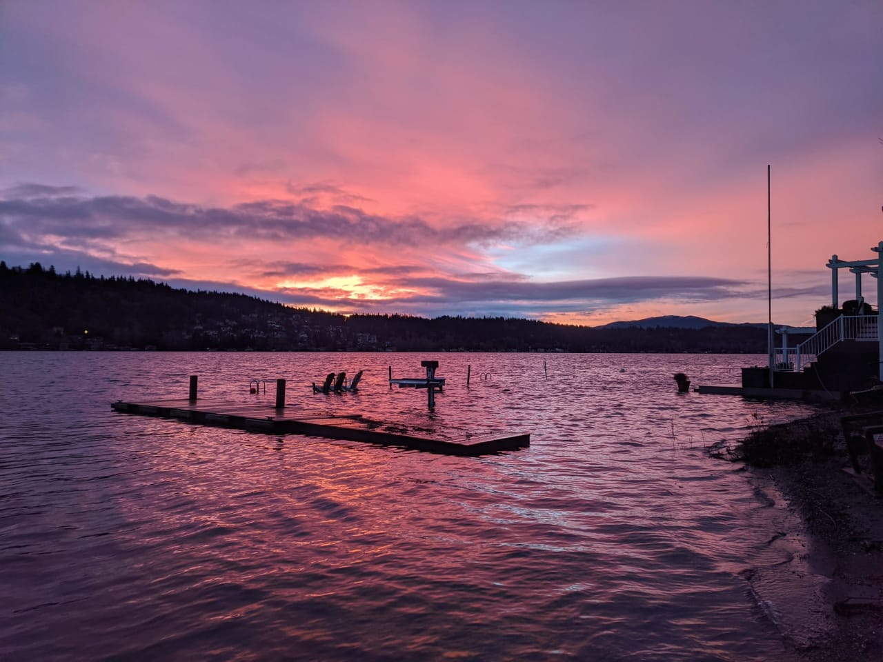 A beautiful sunset over a lake