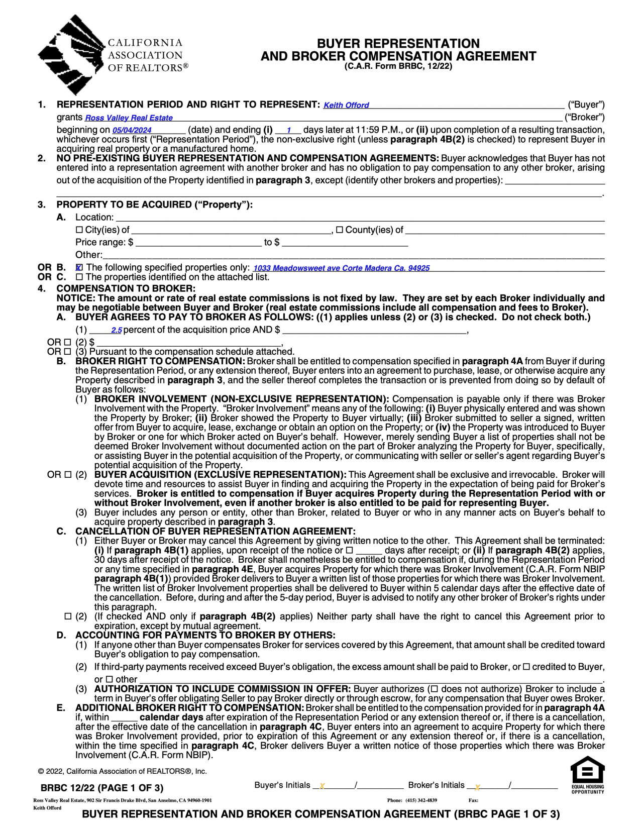 Sample Buyer Agreement