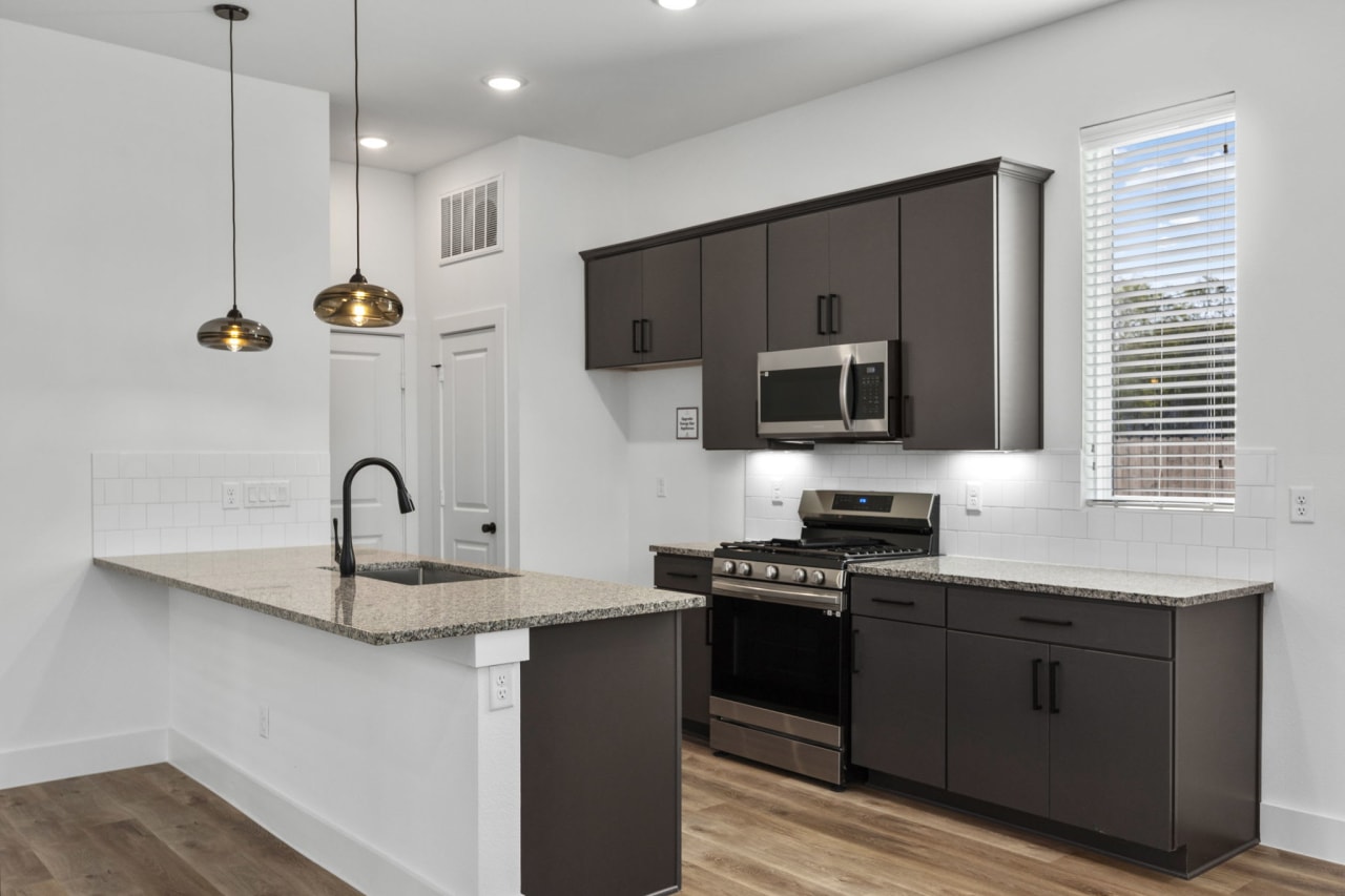 model kitchen in a Donovan Heights home