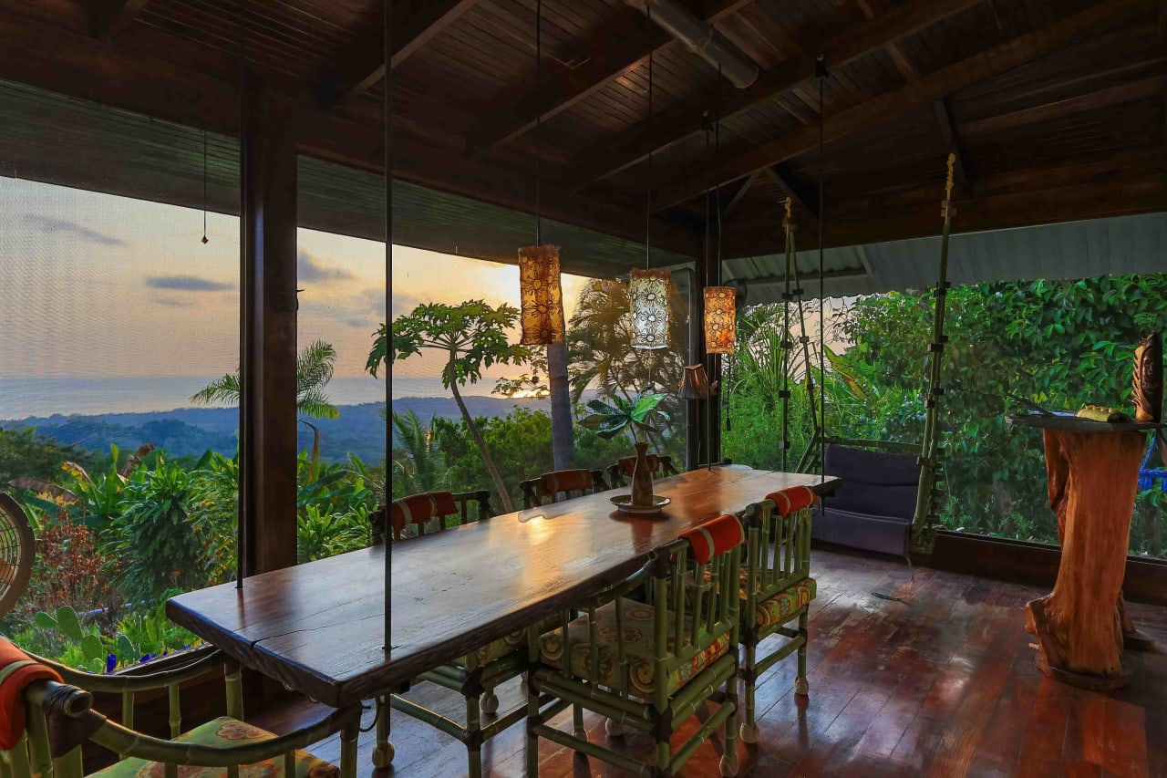 Ocean and Sunset View Home and Guest House near Dominical – 6.3 Acres