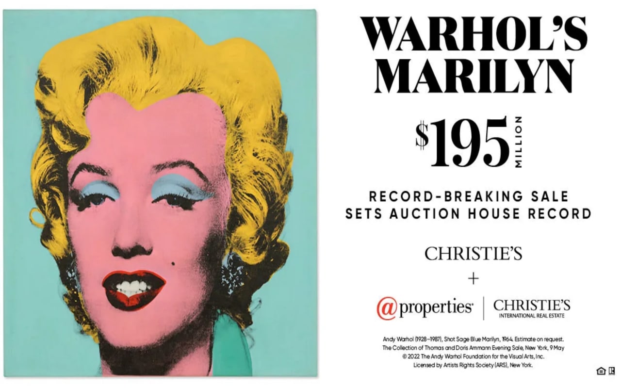 Christie’s Sets Auction House Record With $195 Million Sale of Warhol’s Marilyn