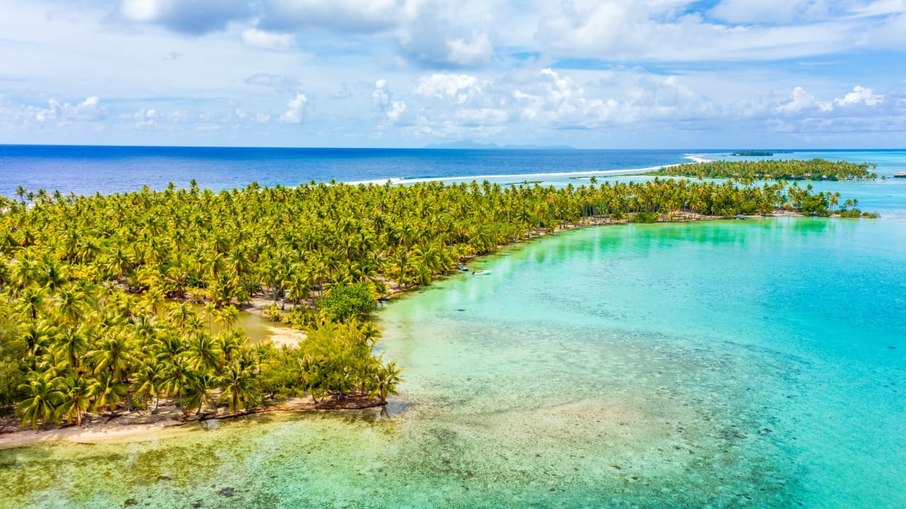 Bora Bora Adjacent French Polynesian Island in the South Pacific 