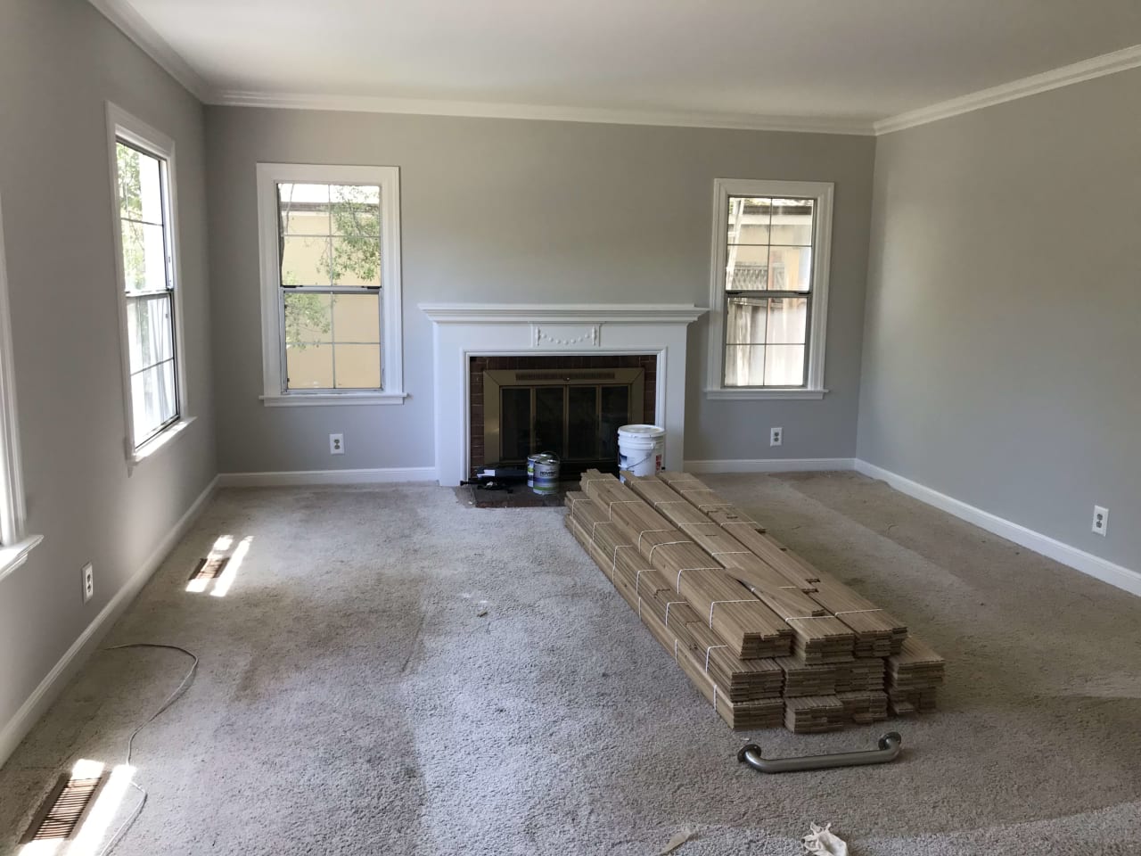 empty living space with wood panels 